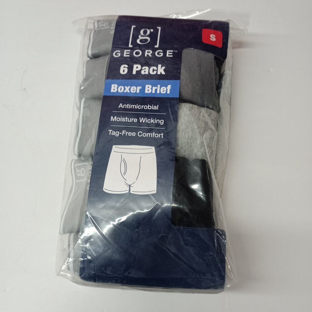George Men's Cotton Boxer Briefs 6-Pack Size S (28-30) Multi